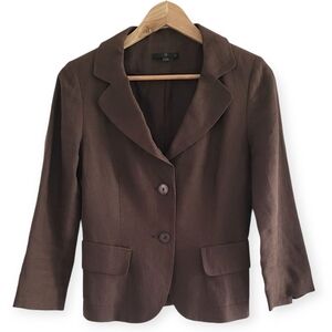 Vintage TEENFLO Brown Linen 2-Button Jacket